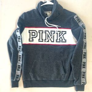 PINK Funnel Neck Hoodie Medium